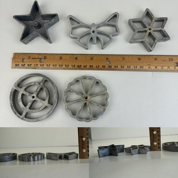 Vtg Rosette Timbale Cookie Waffle Pan Fry Tool Shapes Star Circle Butterfly READ - Picture 5 of 11